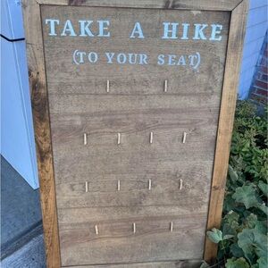 Wedding seating chart. Could arrange local pick up